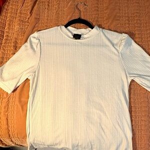 W5 White Ribbed Short Sleeve Tee